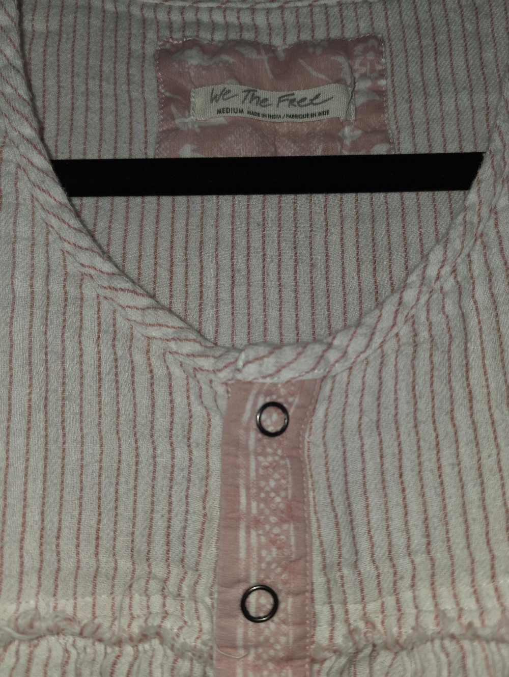 Moving Sale! { We The Free Pink And White Striped Raw Hem Dress Size M - Picture 2 of 4